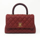 Chanel Mini Coco Red Quilted Caviar with Lizard Handle and aged gold hardware