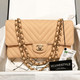 VAN CLEEF 
ARPELS 20% Non-refundable deposit: Chanel Classic Medium Double Flap 19S Beige Caviar with light gold hardware 