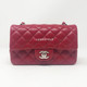 Chanel 18B Mini Rectangular Raspberry Red Quilted Caviar with silver hardware