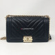 VAN CLEEF 
ARPELS Chanel 19S Le Boy Old Medium Black Chevron with light gold hardware 