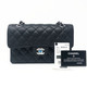 Classic Small Black Quilted Caviar Double Flap with silver hardware
