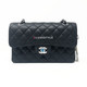 Classic Small Black Quilted Caviar Double Flap with silver hardware