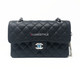VAN CLEEF 
ARPELS Classic Small Black Quilted Caviar Double Flap with silver hardware 