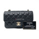 17C Classic Mini Rectangular Black Quilted Caviar with light gold hardware