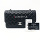 VAN CLEEF 
ARPELS Chanel Classic Black Medium Quilted Double Flap Caviar with silver hardware 