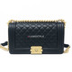 Chanel Le Boy Old Medium Black Quilted Calfskin with brushed gold hardware