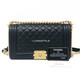VAN CLEEF 
ARPELS Chanel Le Boy Old Medium Black Quilted Calfskin with brushed gold hardware 