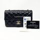 Chanel 16B Classic Mini Rectangular Black Quilted Lambskin with light gold hardware