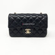 Chanel 16B Classic Mini Rectangular Black Quilted Lambskin with light gold hardware