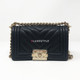 VAN CLEEF 
ARPELS Chanel 19S Le Boy Small Black Chevron Caviar with shiny light gold hardware 