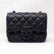 VAN CLEEF 
ARPELS Chanel 17S Mini Square So Black Quilted Calfskin with black shiny hardware 
