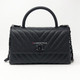 Chanel 18A So Black Small Coco Handle Chevron Caviar with shiny black hardware