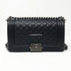 Chanel 2018 Le Boy Old Medium Black Quilted Caviar with ruthenium hardware