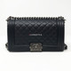 VAN CLEEF 
ARPELS Chanel 2018 Le Boy Old Medium Black Quilted Caviar with ruthenium hardware 
