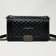 Chanel 2018 Le Boy Old Medium Black Quilted Caviar with ruthenium hardware-1653429792