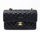 Classic Small Double Flap Black Quilted Caviar with gold hadware