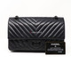 20% Non- refundable downpayment to reserve: Chanel Reissue So Black Chevron Calfskin with shiny black hardware size 225