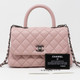 VAN CLEEF 
ARPELS Chanel 17C Mini Coco Handle Sakura Pink Quilted Caviar with ruthenium hardware 