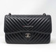 Chanel Classic Jumbo Double Flap 16S Black Chevron Caviar with silver hardware