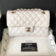 VAN CLEEF & ARPELS Non-refundable deposit time reserve: Chanel Classic Small 19B White Quilted Caviar with light gold hardware 