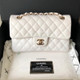 Non-refundable deposit time reserve: Chanel Classic Small 19B White Quilted Caviar with light gold hardware