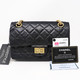 Chanel Mini Reissue 19A Black Aged Quilted Calfskin with shiny gold hardware