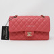 VAN CLEEF 
ARPELS Chanel Classic Medium Double Flap 19B Rose/Pink Quilted Caviar with light gold hardware 
