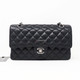 Chanel Classic Medium Double Flap Black Quilted Caviar with silver hardware-1653435303