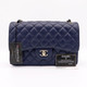 VAN CLEEF 
ARPELS Chanel Classic Jumbo Double Flap 20C Navy Quilted Caviar with light gold hardware 