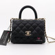 Chanel Extra Mini Coco Handle 20K Black Quilted Caviar with light gold hardware