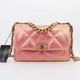 Chanel Small/Medium 19 Flap 21P Iridescent Pink Calfskin with mixed hardware