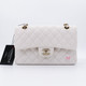 VAN CLEEF & ARPELS Classic Small Double Flap 21S White Quilted Caviar with light gold hardware 