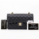 VAN CLEEF 
ARPELS Chanel Classic Small Double Flap Black Quilted Caviar with gold hardware-1653440894 
