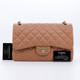 VAN CLEEF & ARPELS Chanel Classic Jumbo Double Flap 18S Caramel/Dark Beige Quilted Caviar with light gold hardware 