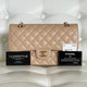 VAN CLEEF & ARPELS Chanel Classic Medium Double Flap Beige Quilted Caviar with gold hardware-1653441313 