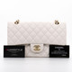 VAN CLEEF & ARPELS Chanel Classic Medium Double Flap 19B White Quilted Caviar with light gold hardware-1653441369 