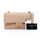 VAN CLEEF & ARPELS Chanel Classic Medium Double Flap Beige Clair Quilted Caviar with gold hardware-1653442080 