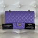 VAN CLEEF & ARPELS Chanel Classic Medium Double Flap 20S Purple Quilted Caviar with light gold hardware-1653442137 