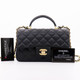 VAN CLEEF 
ARPELS Chanel Mini Rectangular with top handle 21S Black Quilted Caviar with brushed gold hardware 