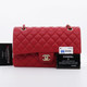 VAN CLEEF 
ARPELS Chanel Classic Medium Double Flap 19B Red Quilted Caviar with light gold hardware-1653442729 