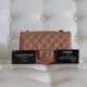 VAN CLEEF & ARPELS Chanel Classic Mini Rectangular 18S Caramel Quilted Caviar with light gold hardware 