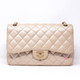 VAN CLEEF & ARPELS Chanel Classic Jumbo Double Flap 12P Pearly Beige Quilted Caviar with Matte Gold hardware 