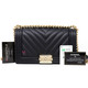 VAN CLEEF & ARPELS Chanel Le Boy Old Medium 18S Black Chevron Caviar with shiny light gold hardware 