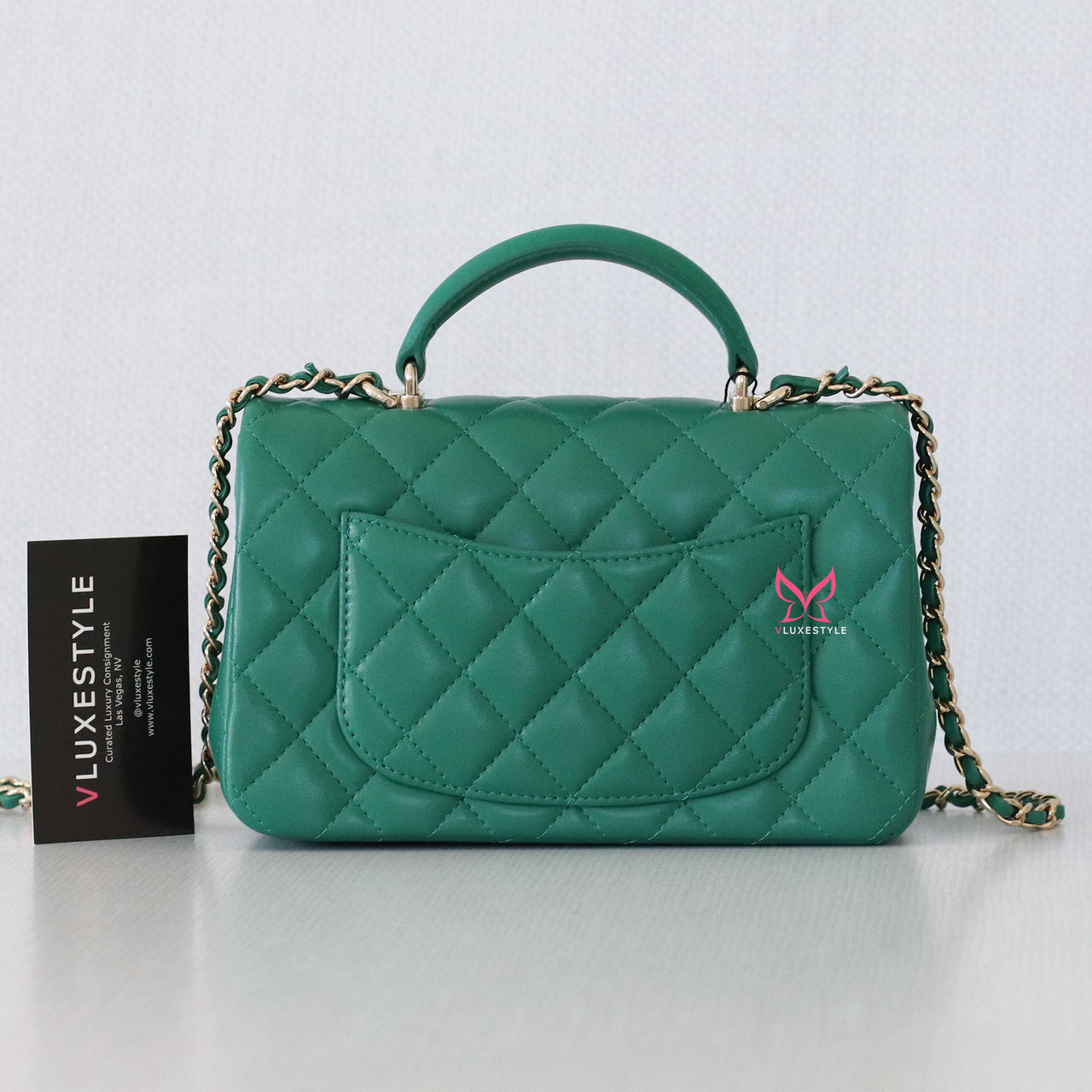 Chanel Green Top Handle Small - Bijoux Bag Spa & Consignment