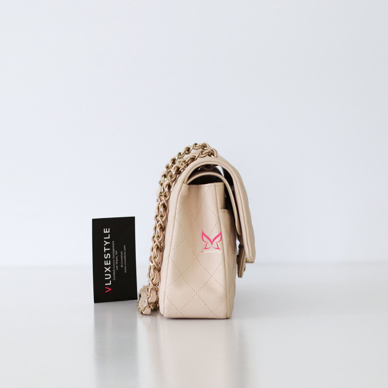 Chanel Classic Medium Flap 20C Ivory Light Beige Quilted