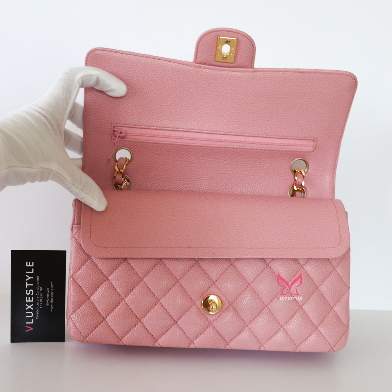 Chanel Vintage Classic Medium Flap Sakura Pink Quilted