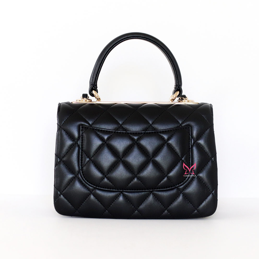 Chanel 24C Mini Trendy CC Black Quilted Lambskin Light Gold Hardware