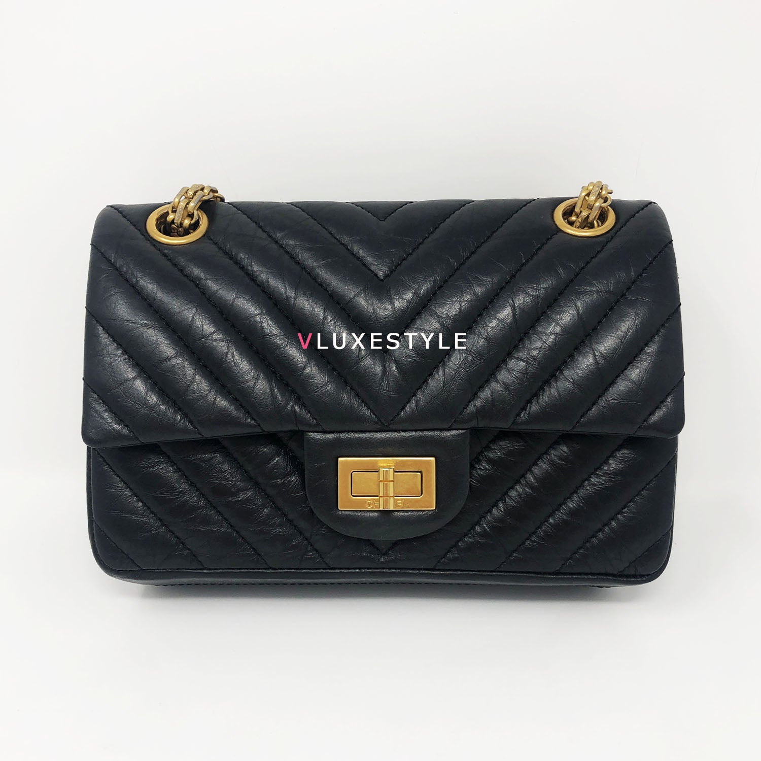 Chanel Reissue 2.55 Large 226 Black Quilted Calfskin Shoulder Bag ○  Labellov ○ Buy and Sell Authentic Luxury