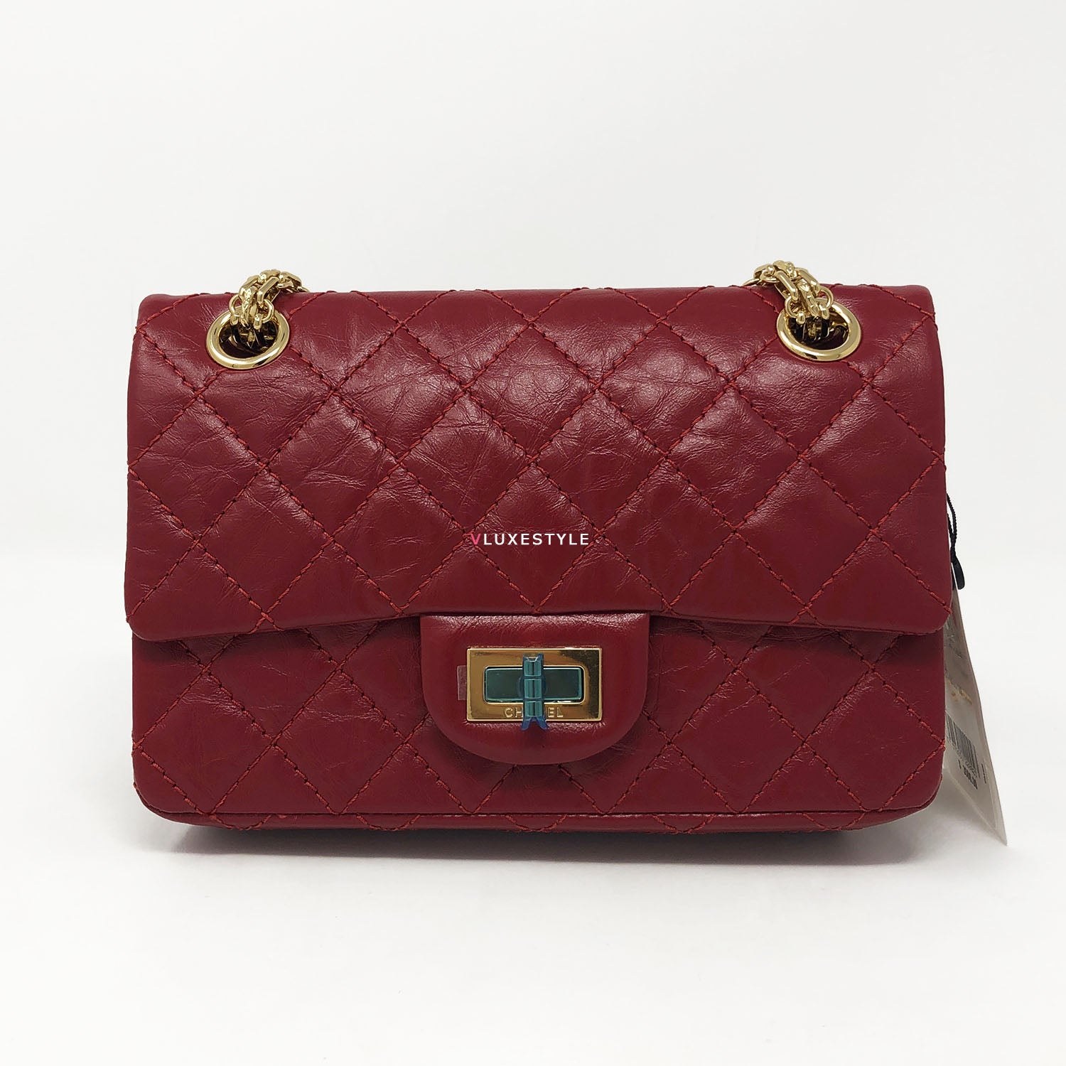 Chanel 19A Reissue Mini Red Aged Calfskin with shiny gold hardware