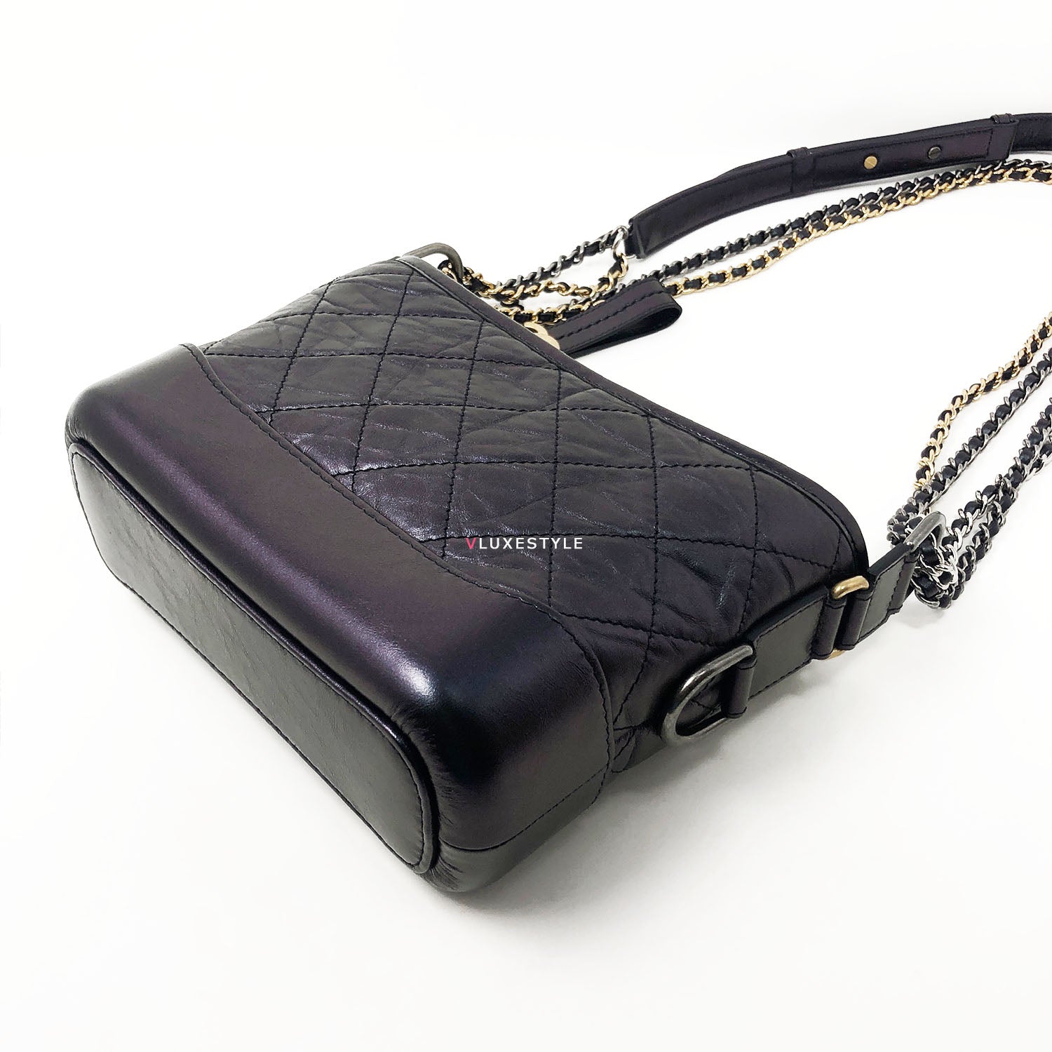 NIB 19S Chanel Iridescent Black Purple Medium Gabrielle Hobo Bag – Boutique  Patina